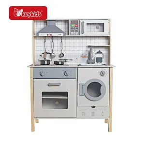 Popular Kids Cooking Play Set Electric Wooden Kitchen Toy With Light Sound W10C824